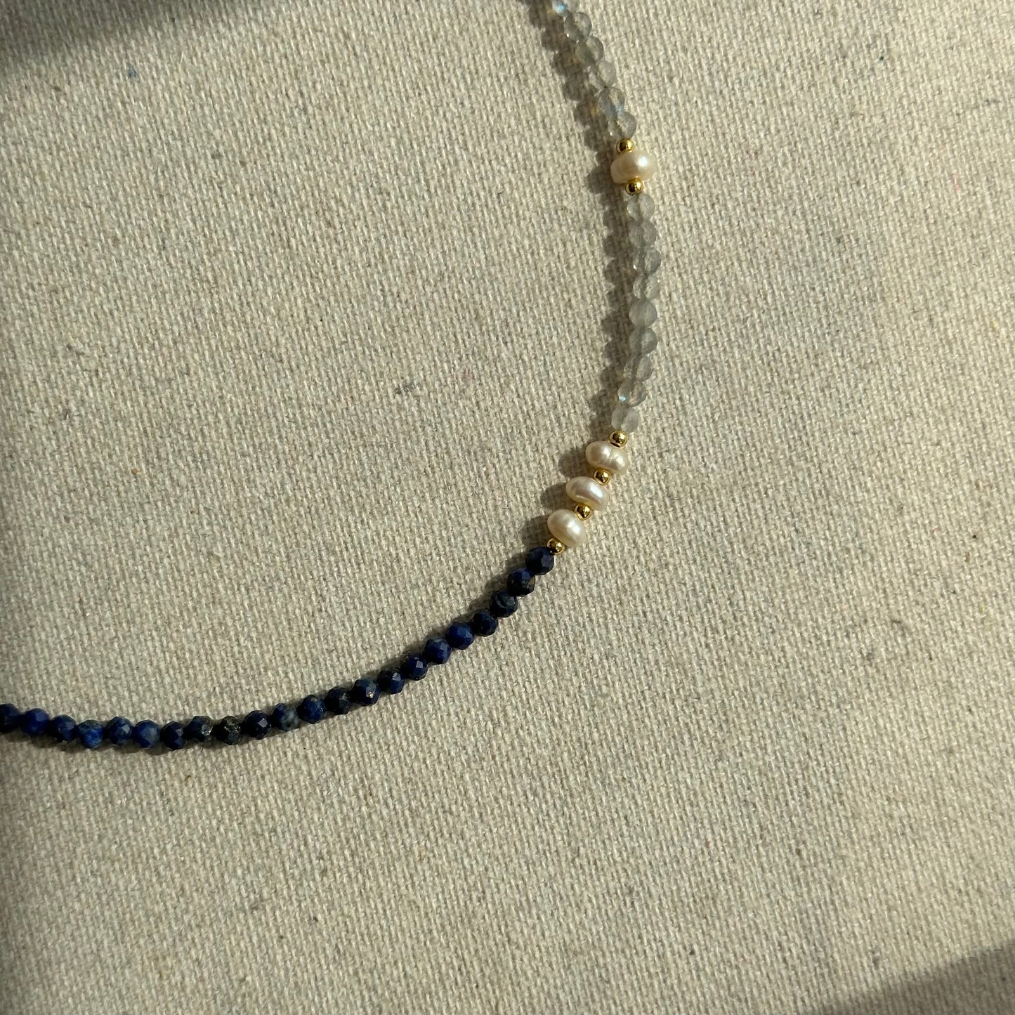 Lapis And Labradorite Beaded Necklace