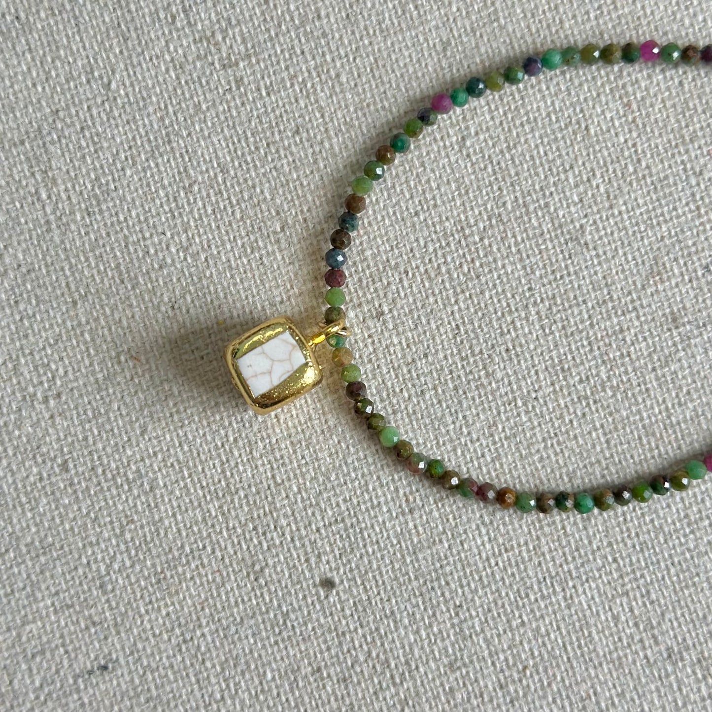 Ruby Zoisite Beaded And Howlite Bracelet