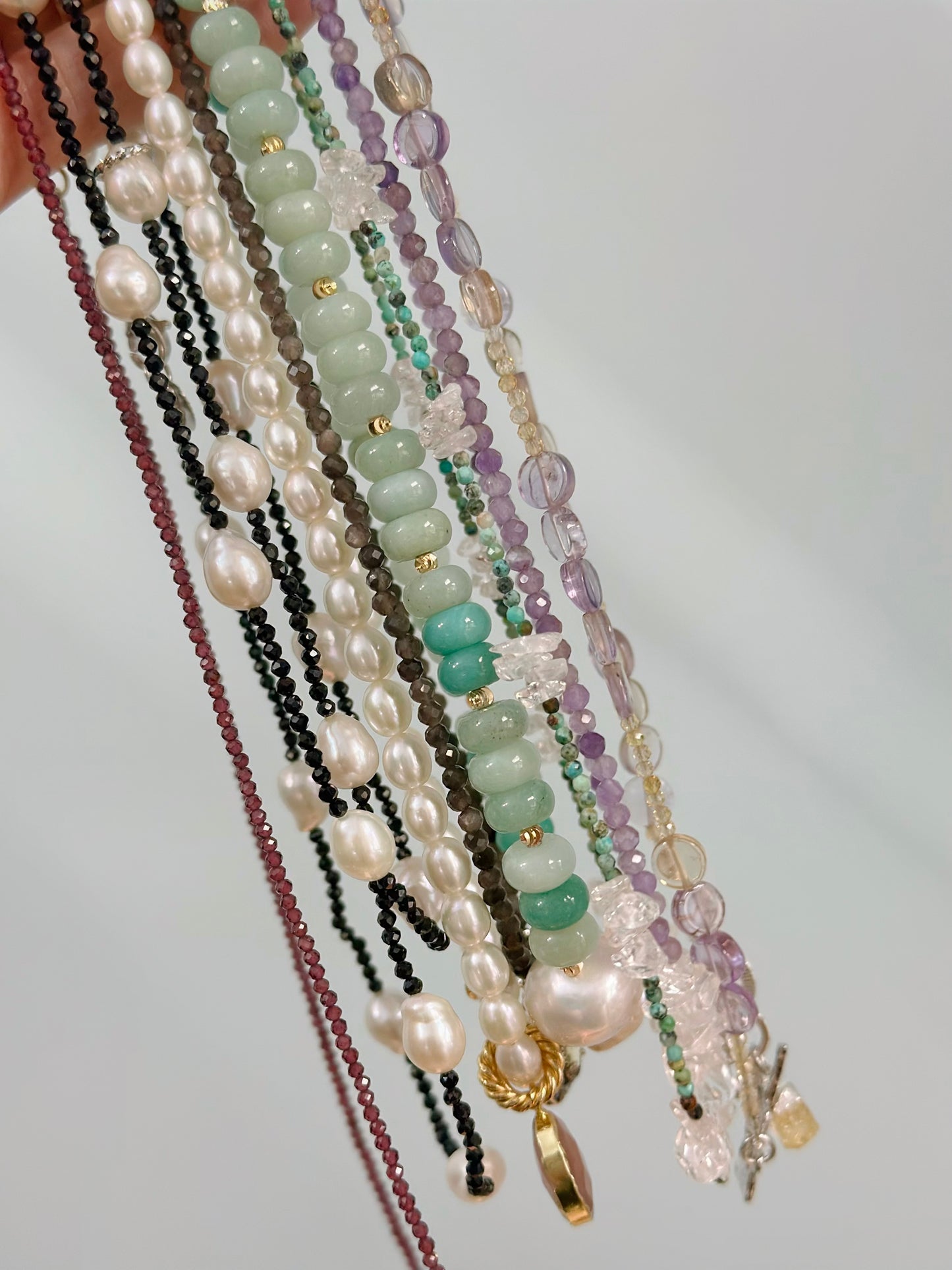 Moonstone Beaded And Citrine Pendant Two-way Necklace