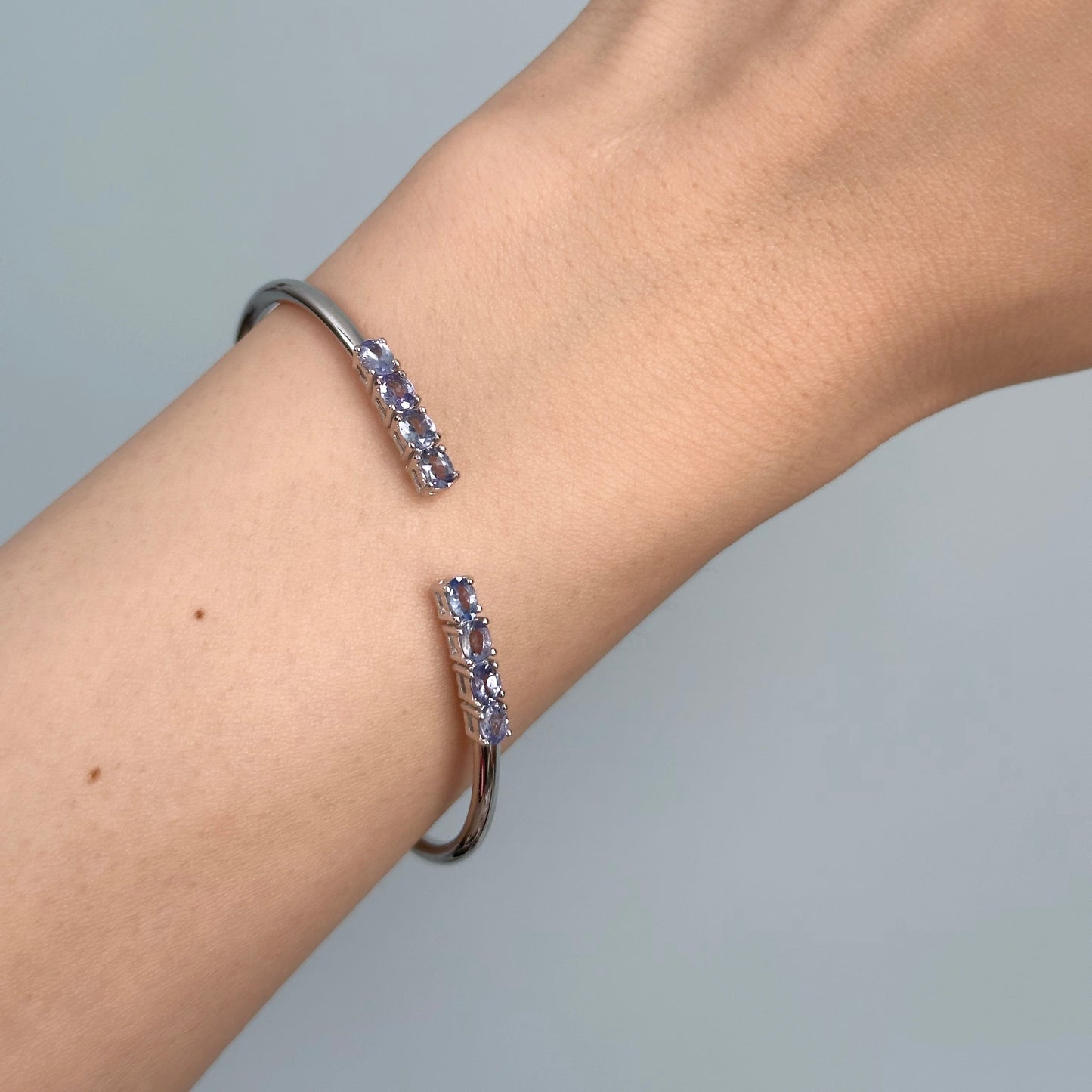 Tanzanite Sterling Silver Bangle