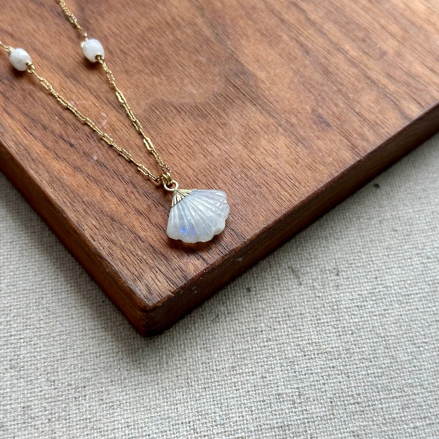 Moonstone Shell 14k Gold-filled Necklace