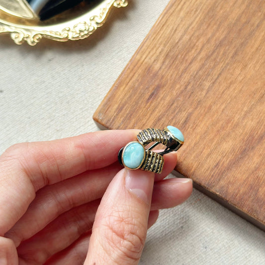 Larimar Two Tone Gold-plated Ear Hoop