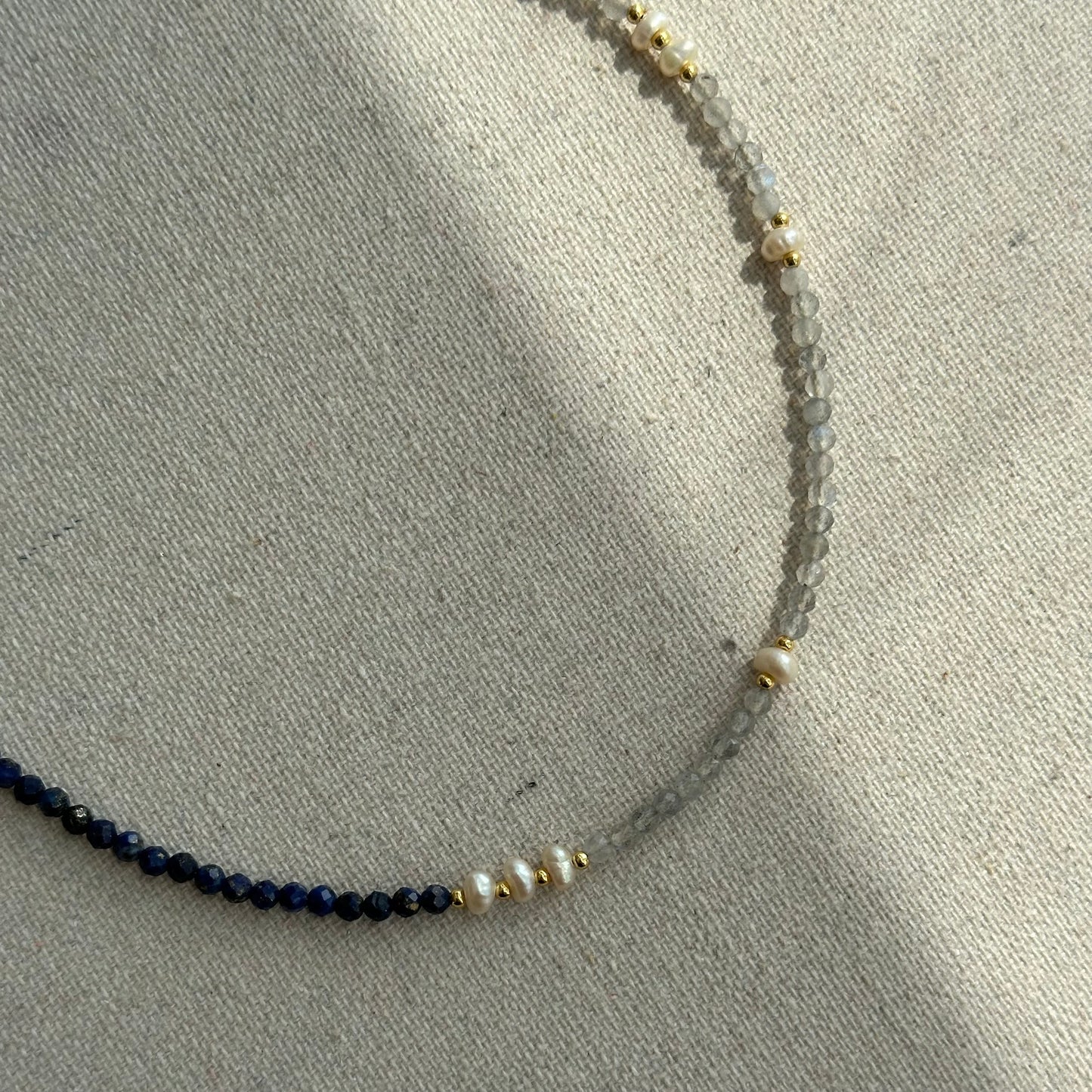 Lapis And Labradorite Beaded Necklace