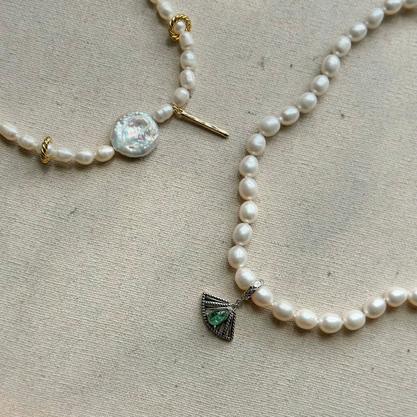 Freshwater Pearl Beaded And Tourmaline Two-way Necklace