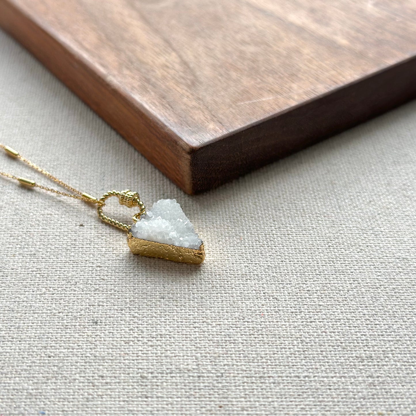 Druzy Triangle Gold-plated Sterling Silver Necklace