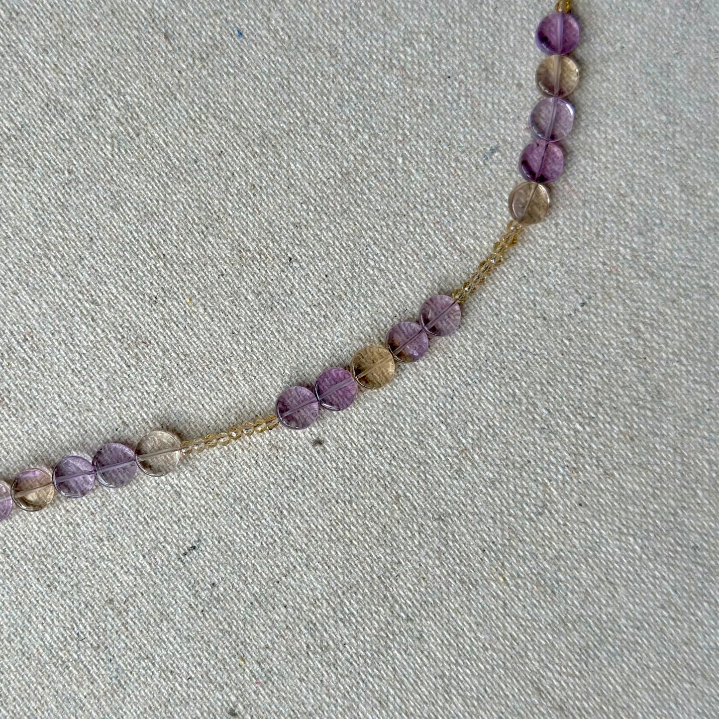 Ametrine And Citrine Beaded Choker Necklace