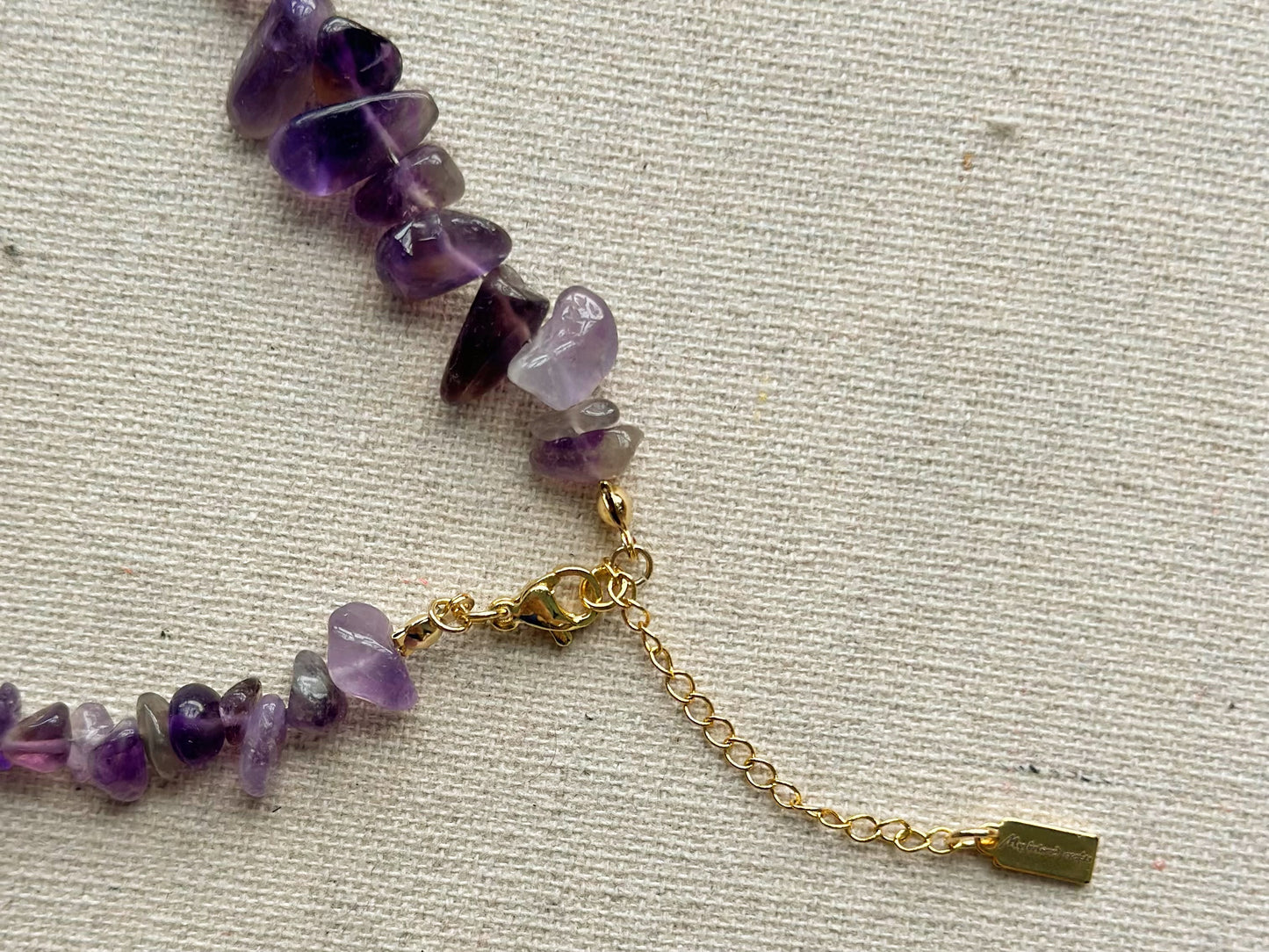 Amethyst Beaded Gold-plated Necklace