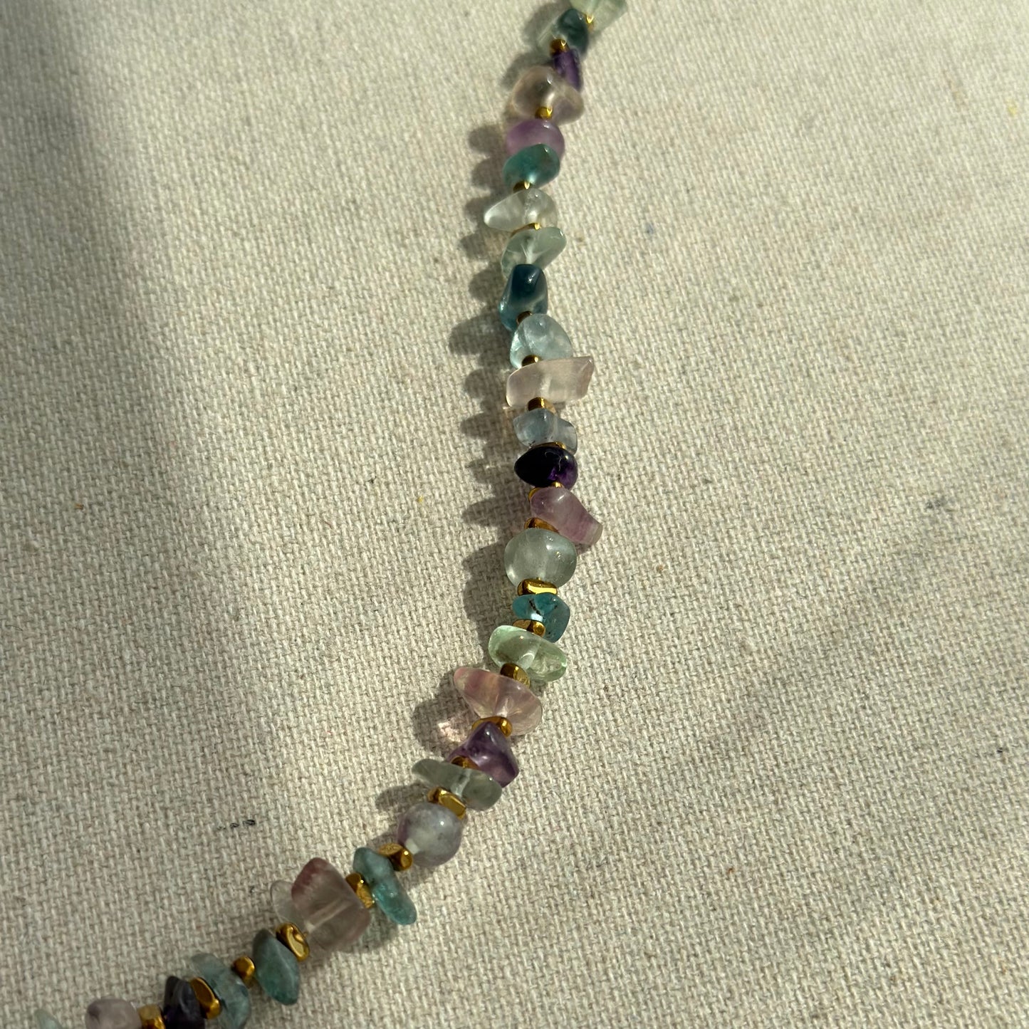 Labradorite Heart Pendant And Fluorite Beaded Two-way Necklace