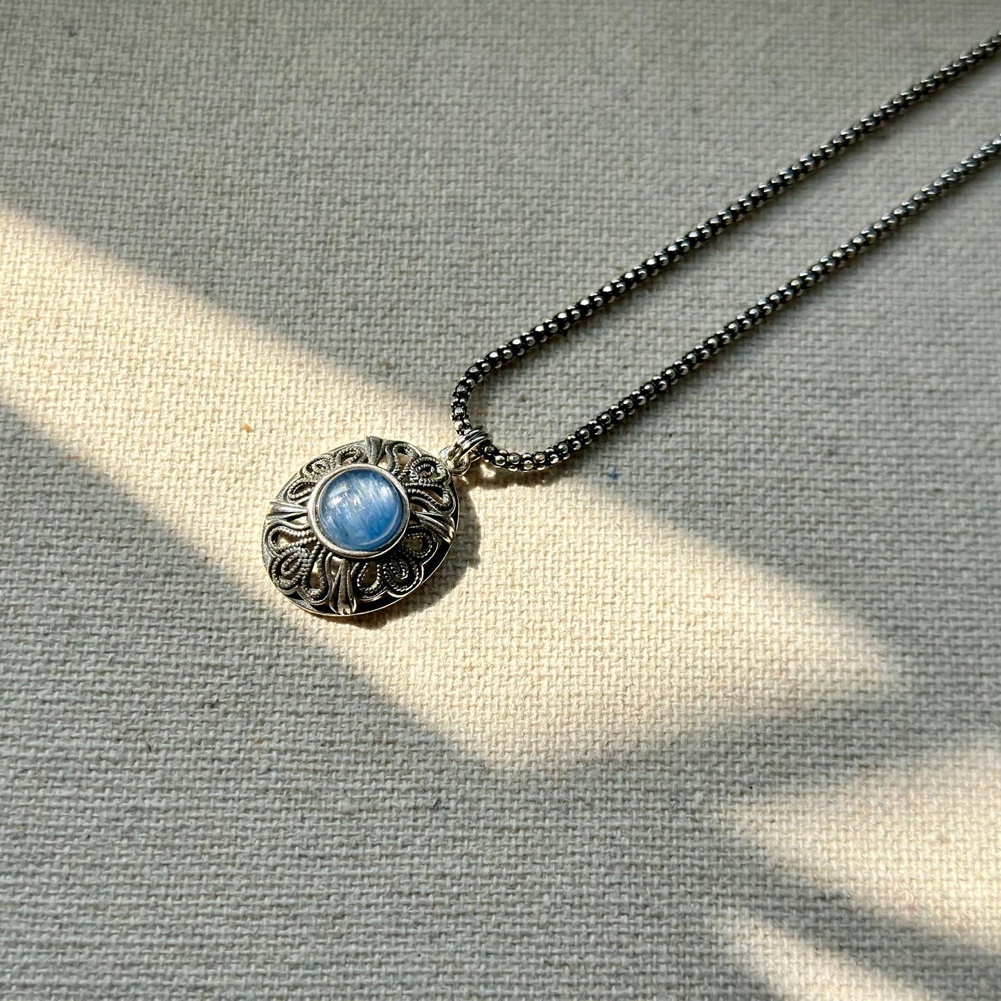 Kyanite Vintage-inspired Sterling Silver Necklace