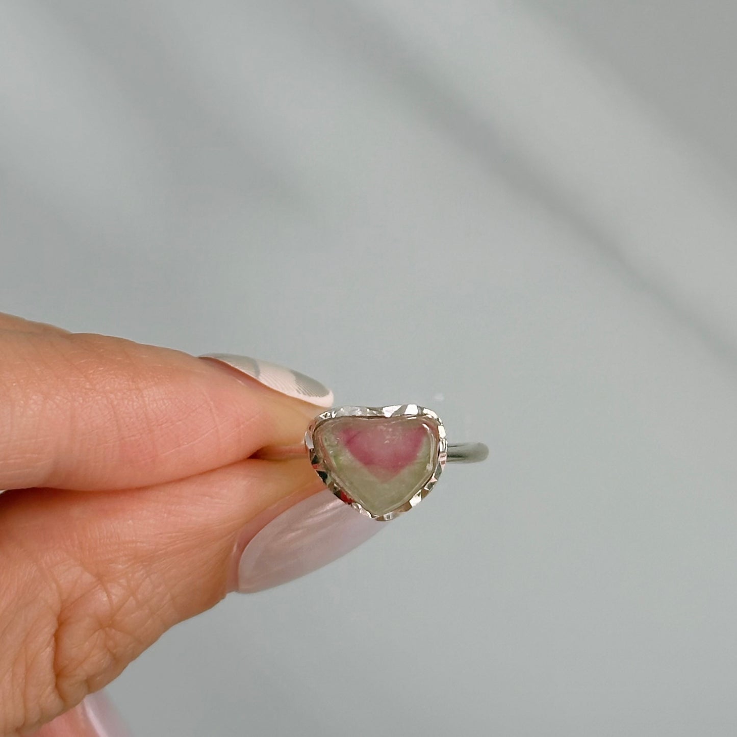 Watermelon Tourmaline Sterling Silver Ring