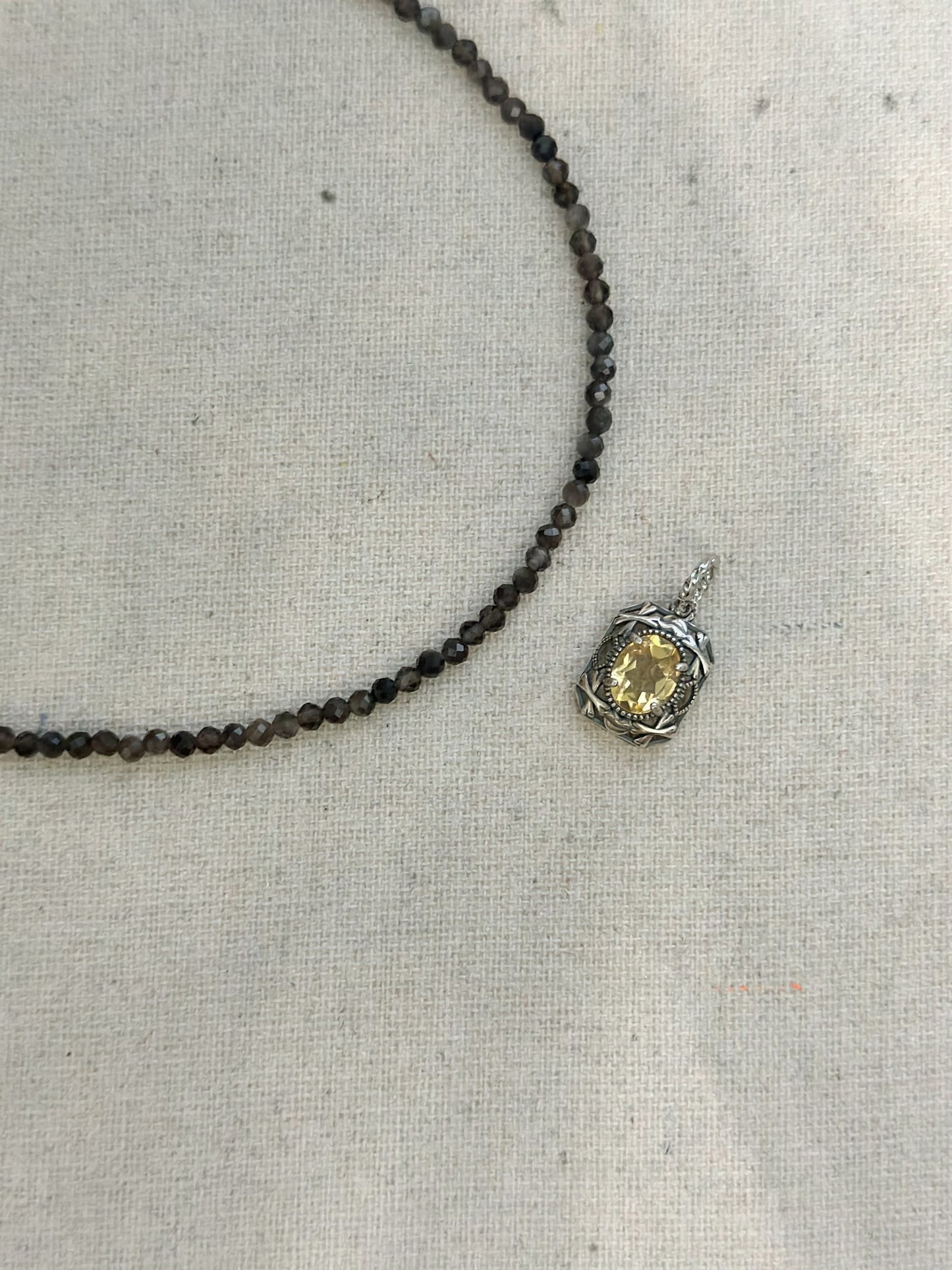 Moonstone Beaded And Citrine Pendant Two-way Necklace