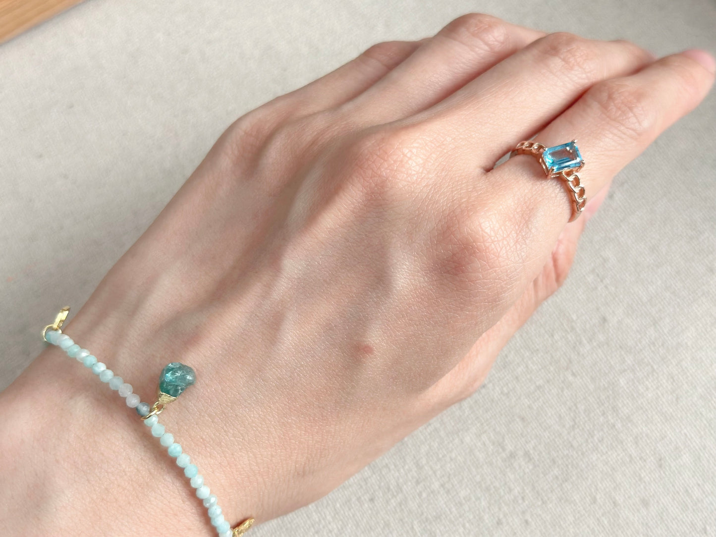 Amazonite Beaded And Apatite Bracelet