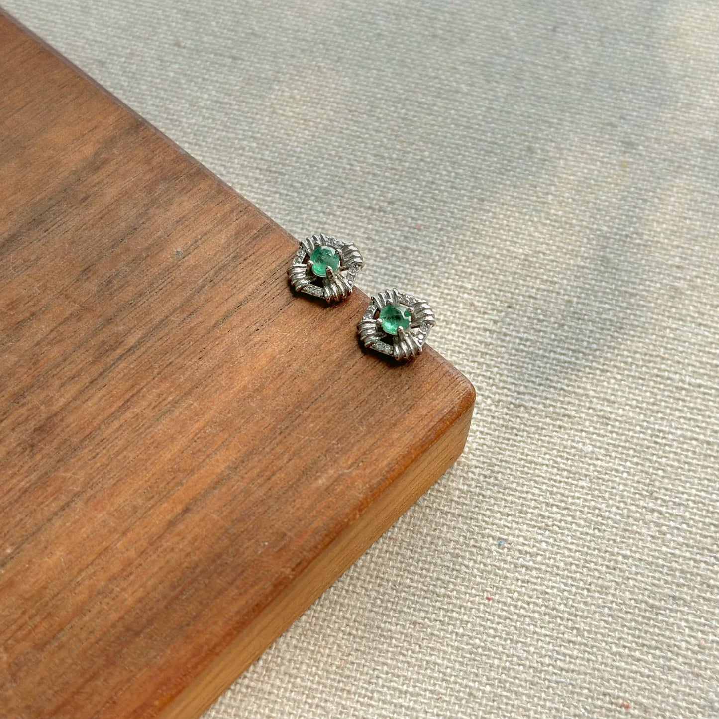 Emerald Sterling Silver Ear Stud