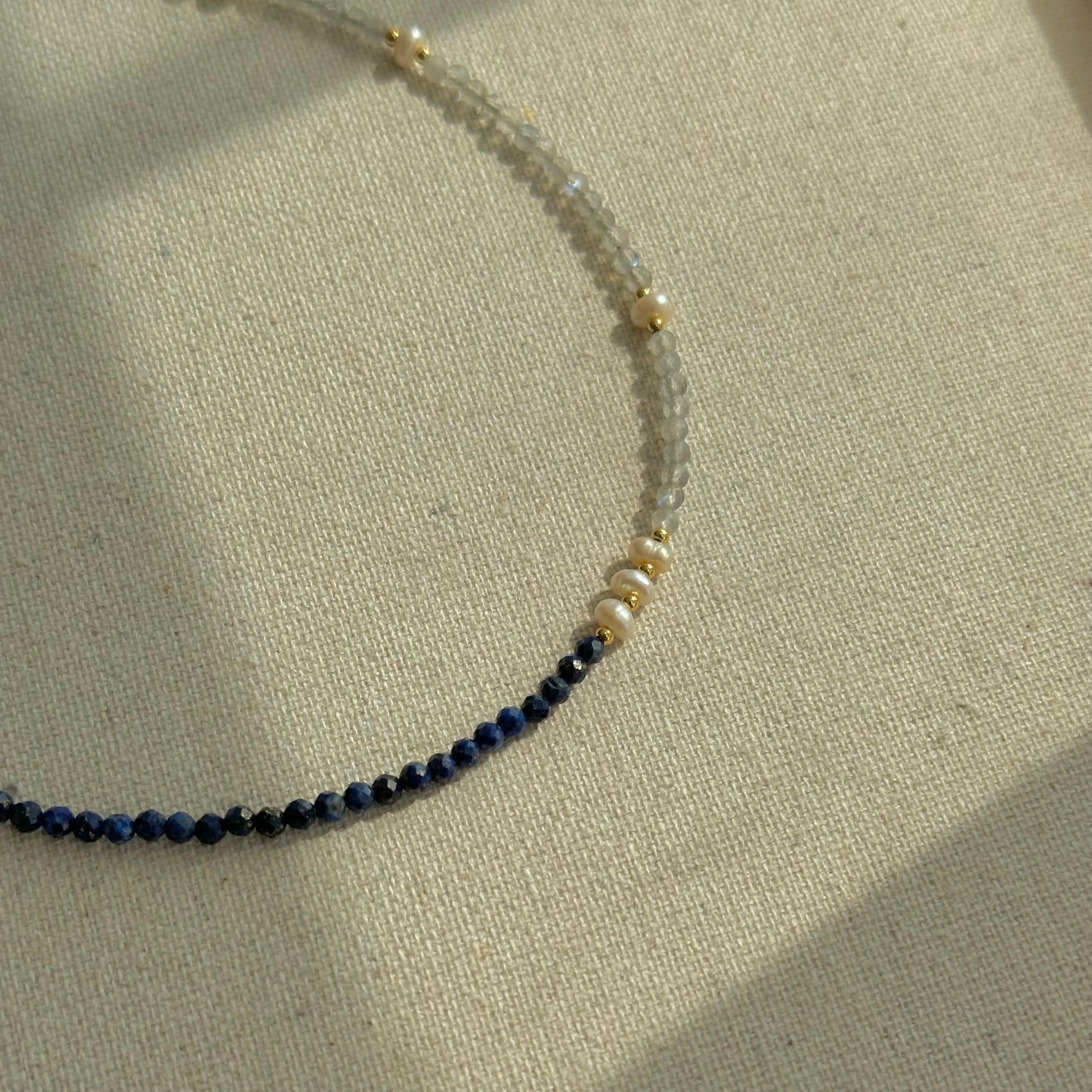 Lapis And Labradorite Beaded Necklace