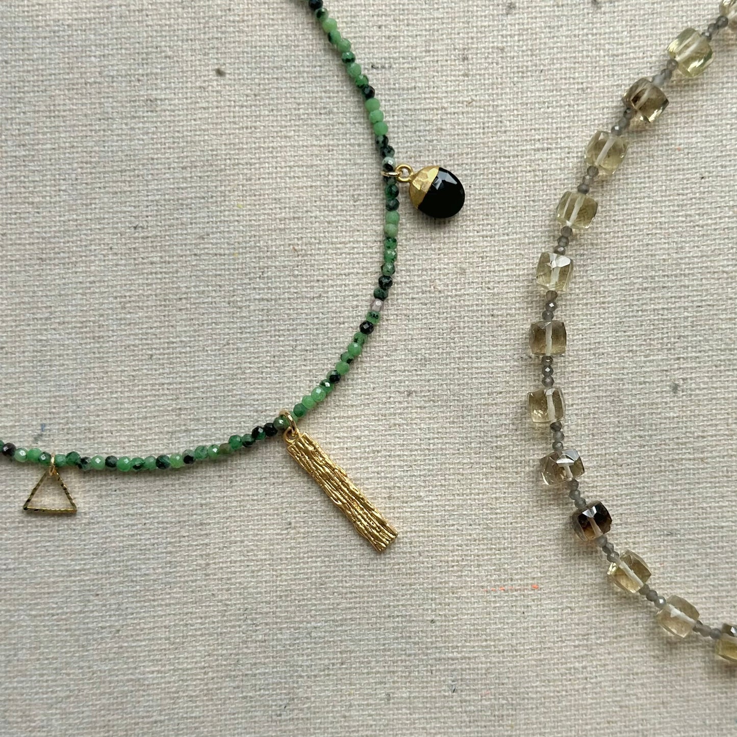 Ruby Zoisite Beaded And Black Onyx Necklace