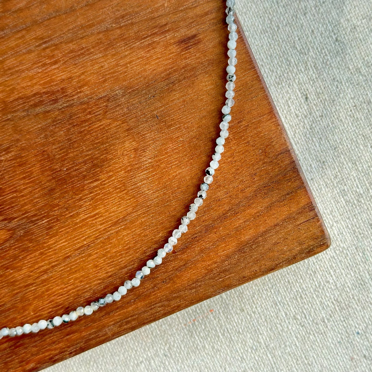 Moonstone Beaded And Herkimer Diamond Necklace