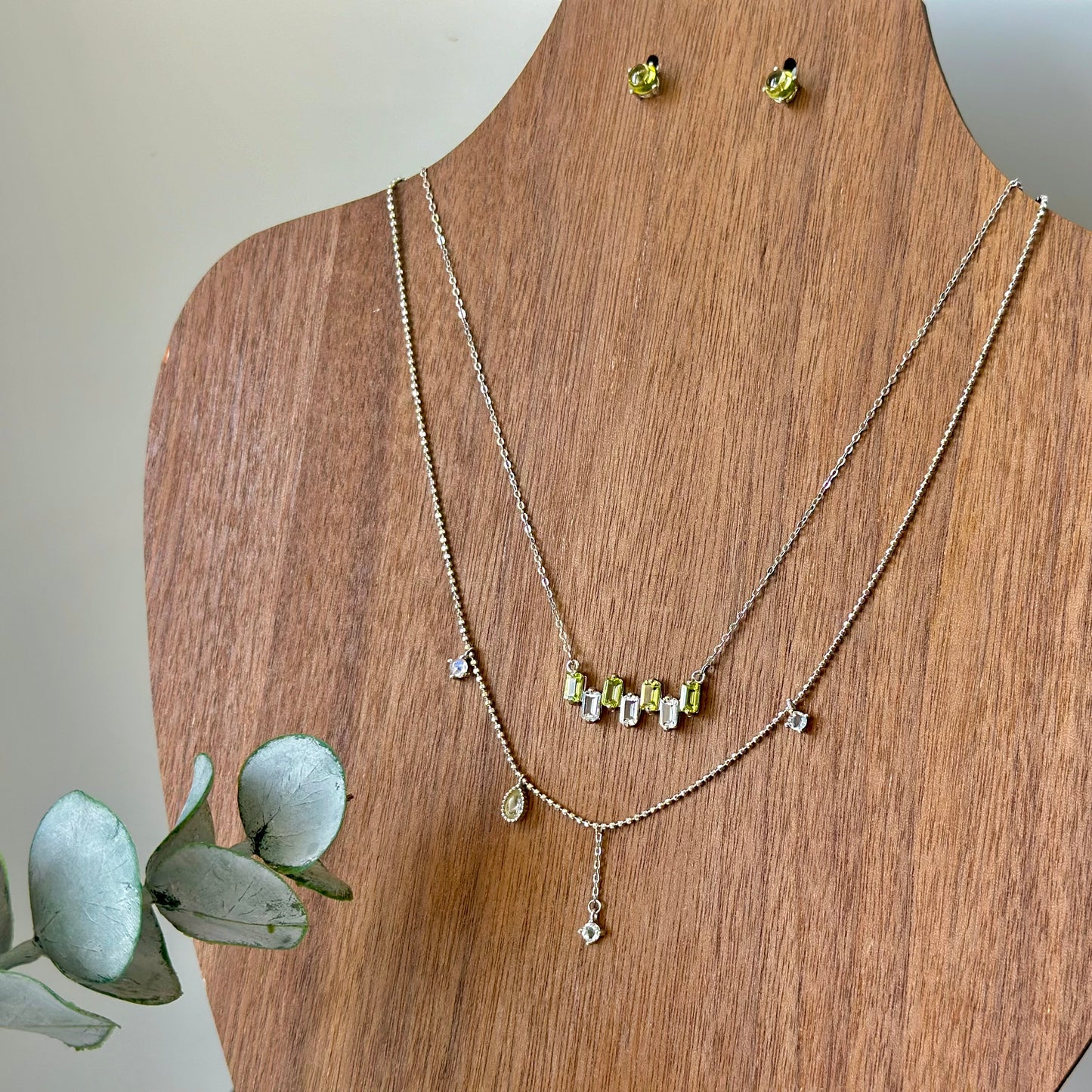 Topaz And Peridot Sterling Silver Necklace