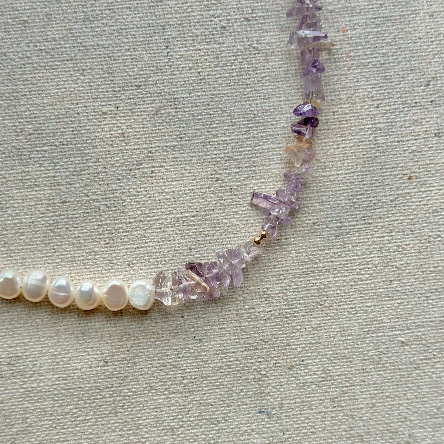 Two-way Amethyst And Ameterine Mixed Freshwater Pearl Beaded Necklace