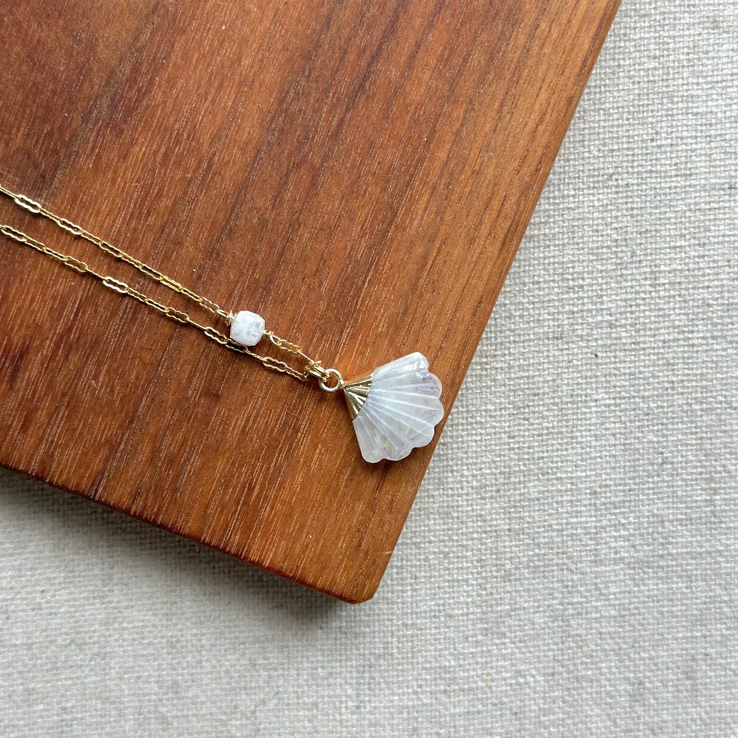 Moonstone Shell 14k Gold-filled Necklace