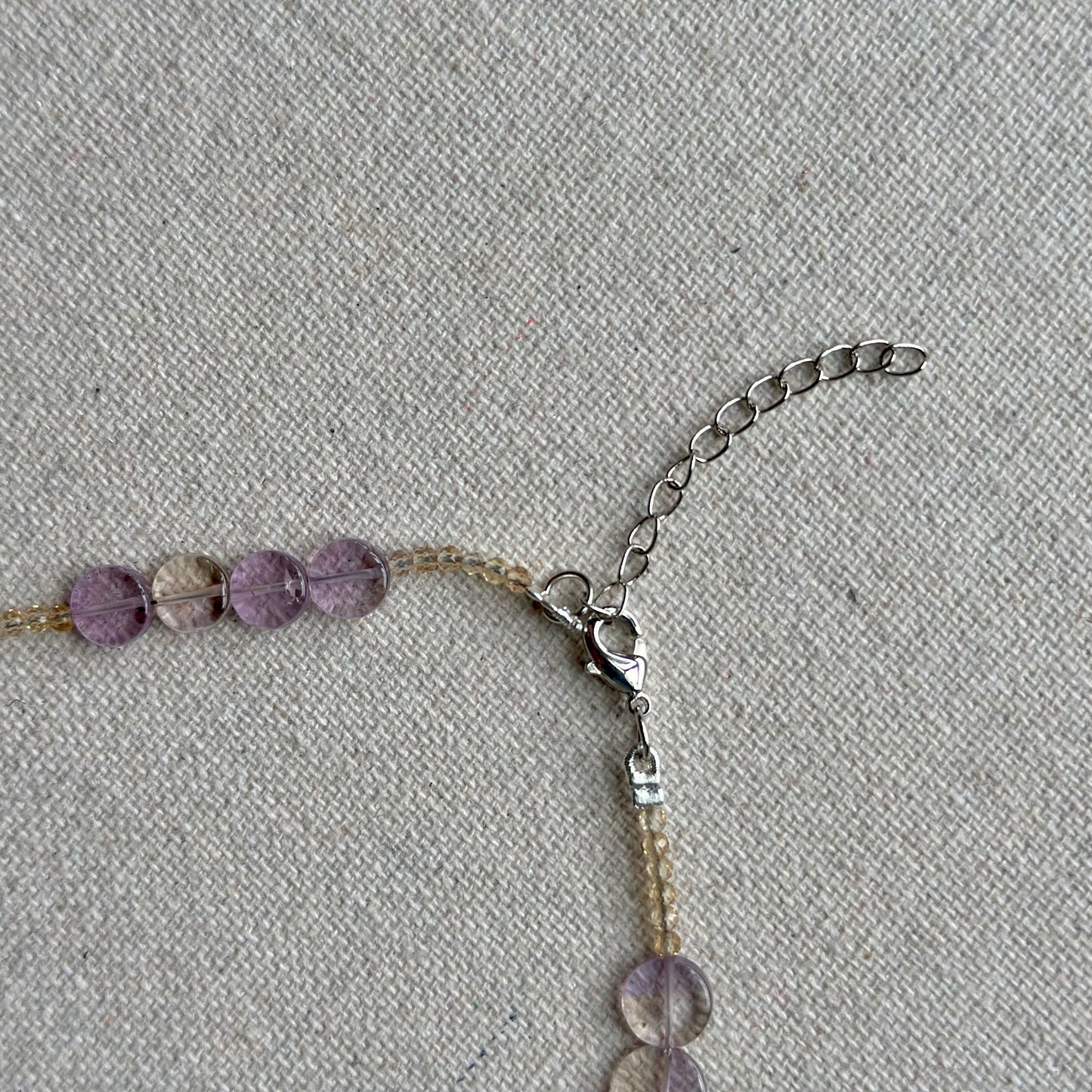 Ametrine And Citrine Beaded Choker Necklace