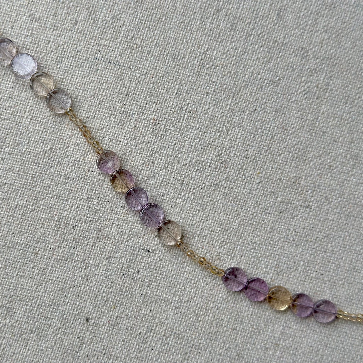 Ametrine And Citrine Beaded Choker Necklace