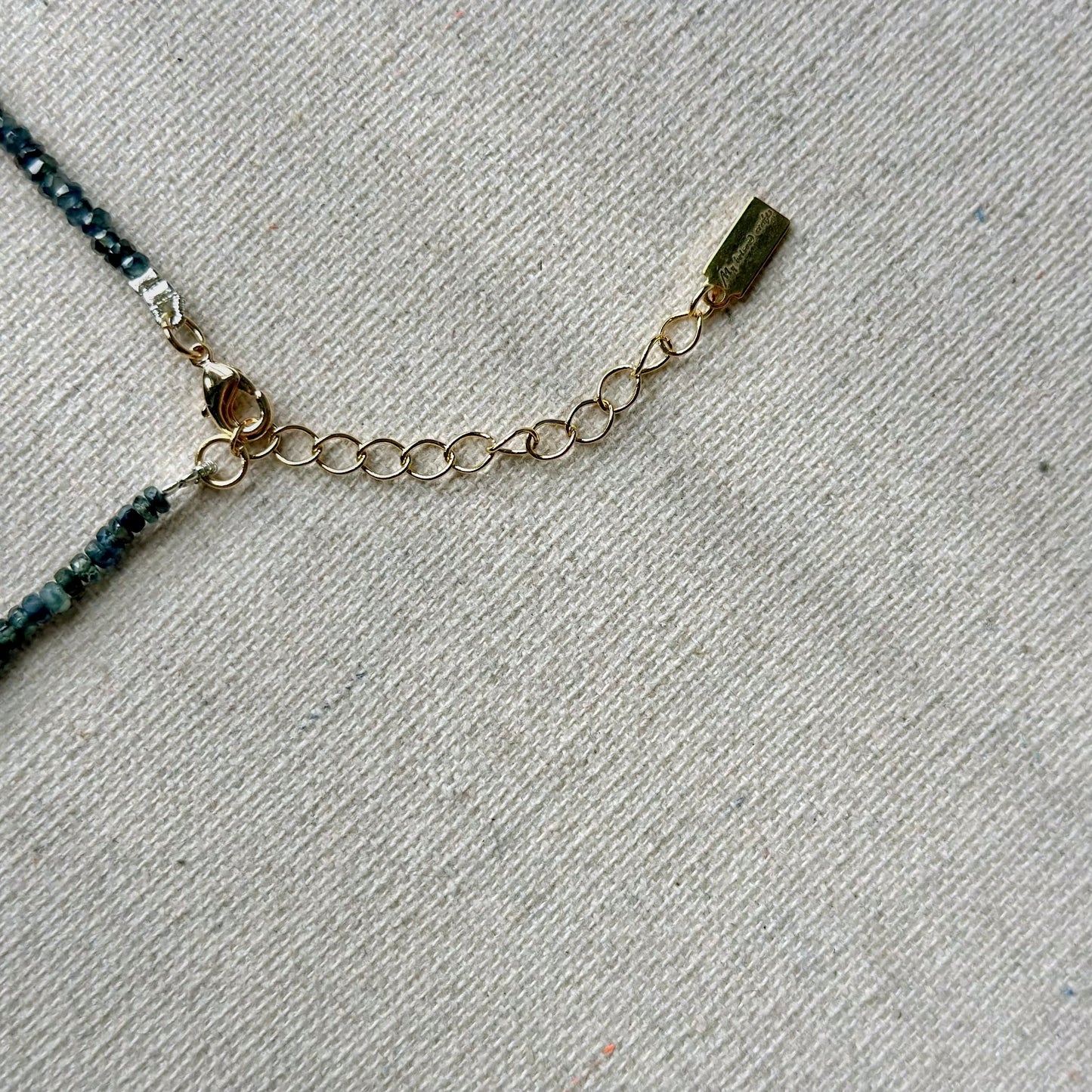 Two-way Opal Pendant And Sapphire Beaded Necklace