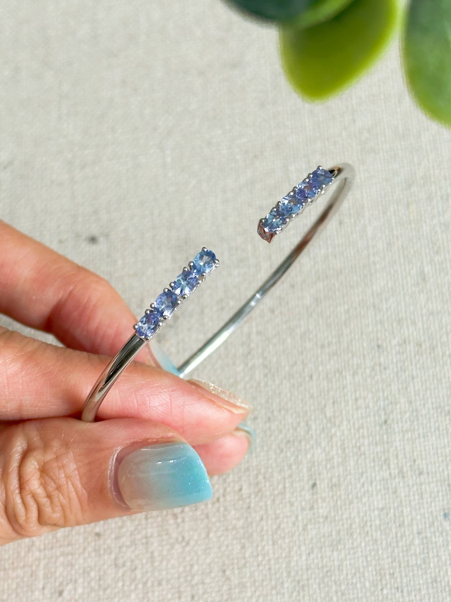 Tanzanite Sterling Silver Bangle