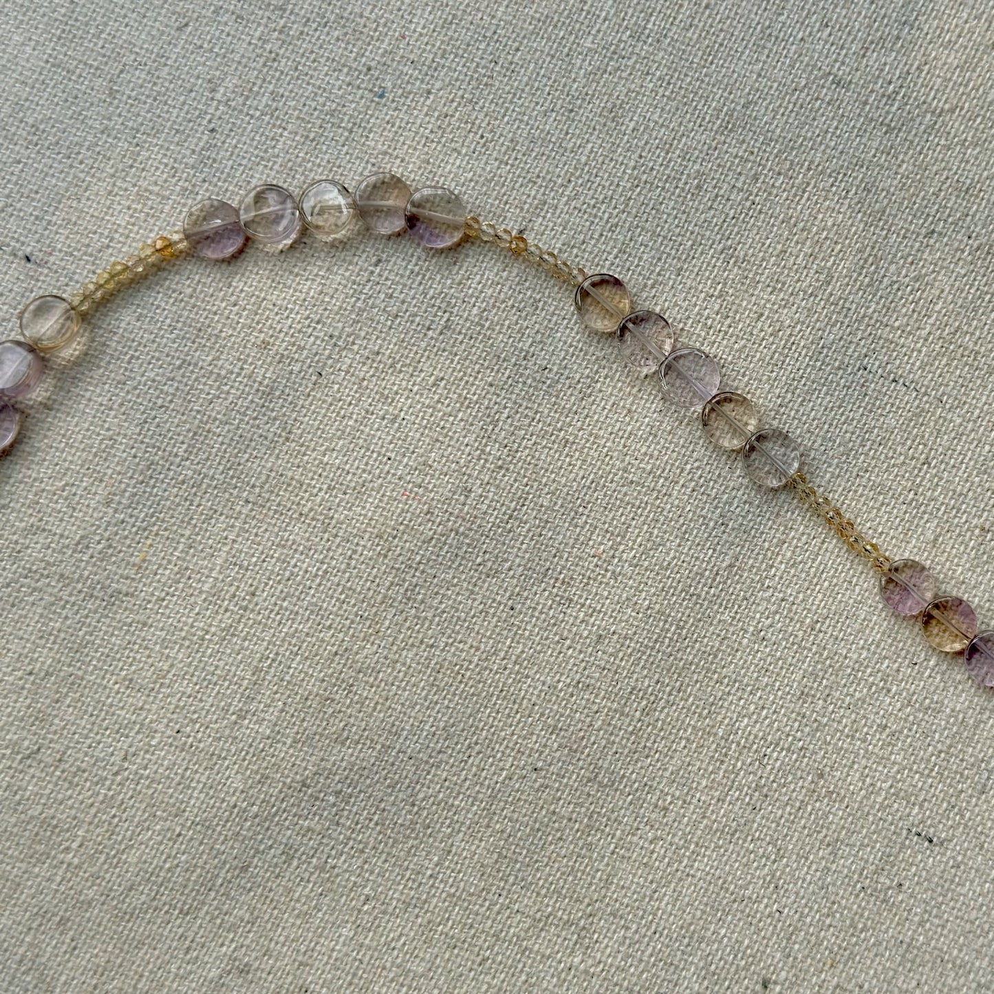 Ametrine And Citrine Beaded Choker Necklace