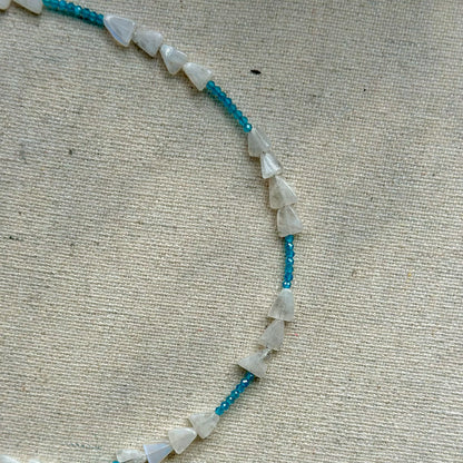 Apatite And Moonstone Beaded Necklace