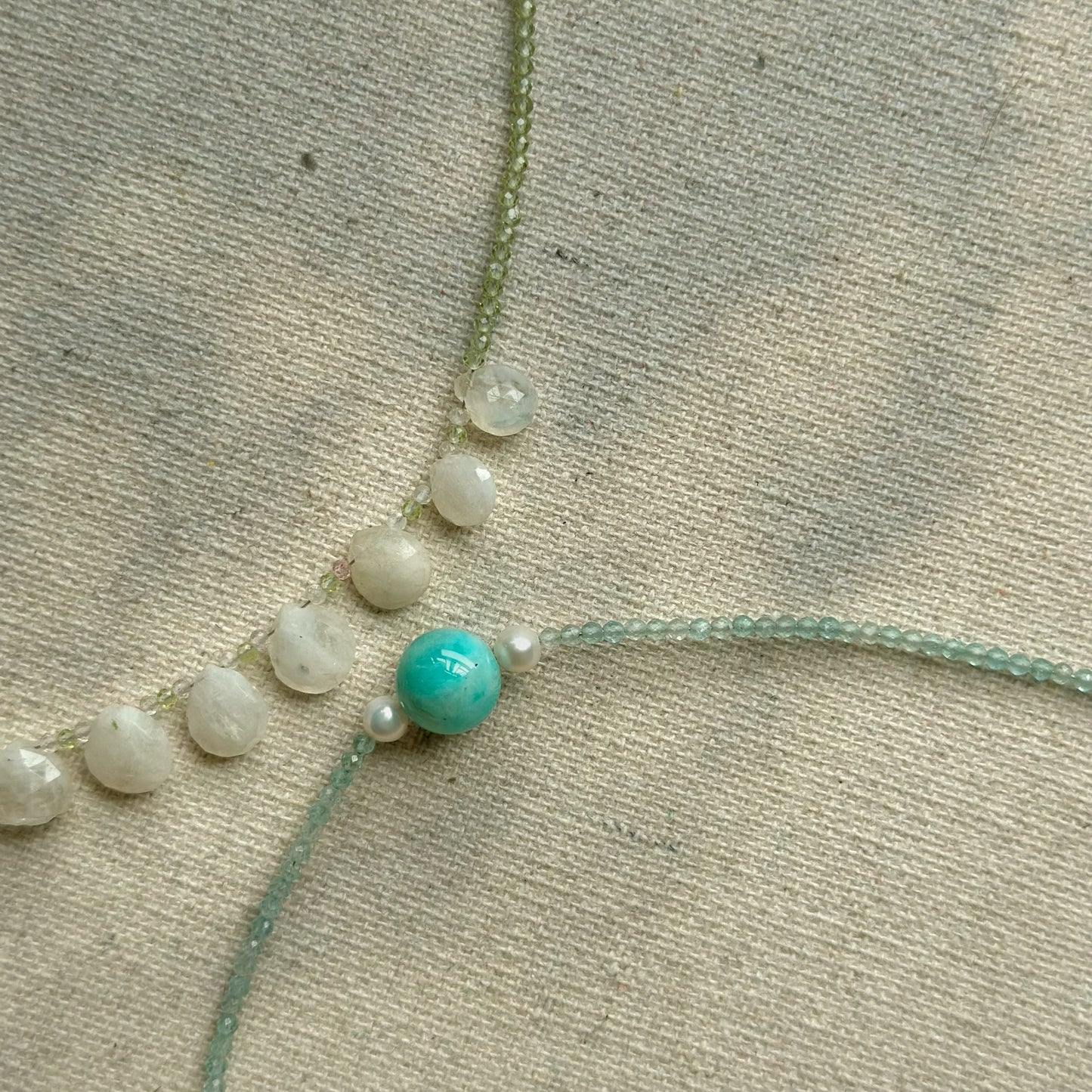 Amazonite And Freshwater Pearl Beaded Necklace