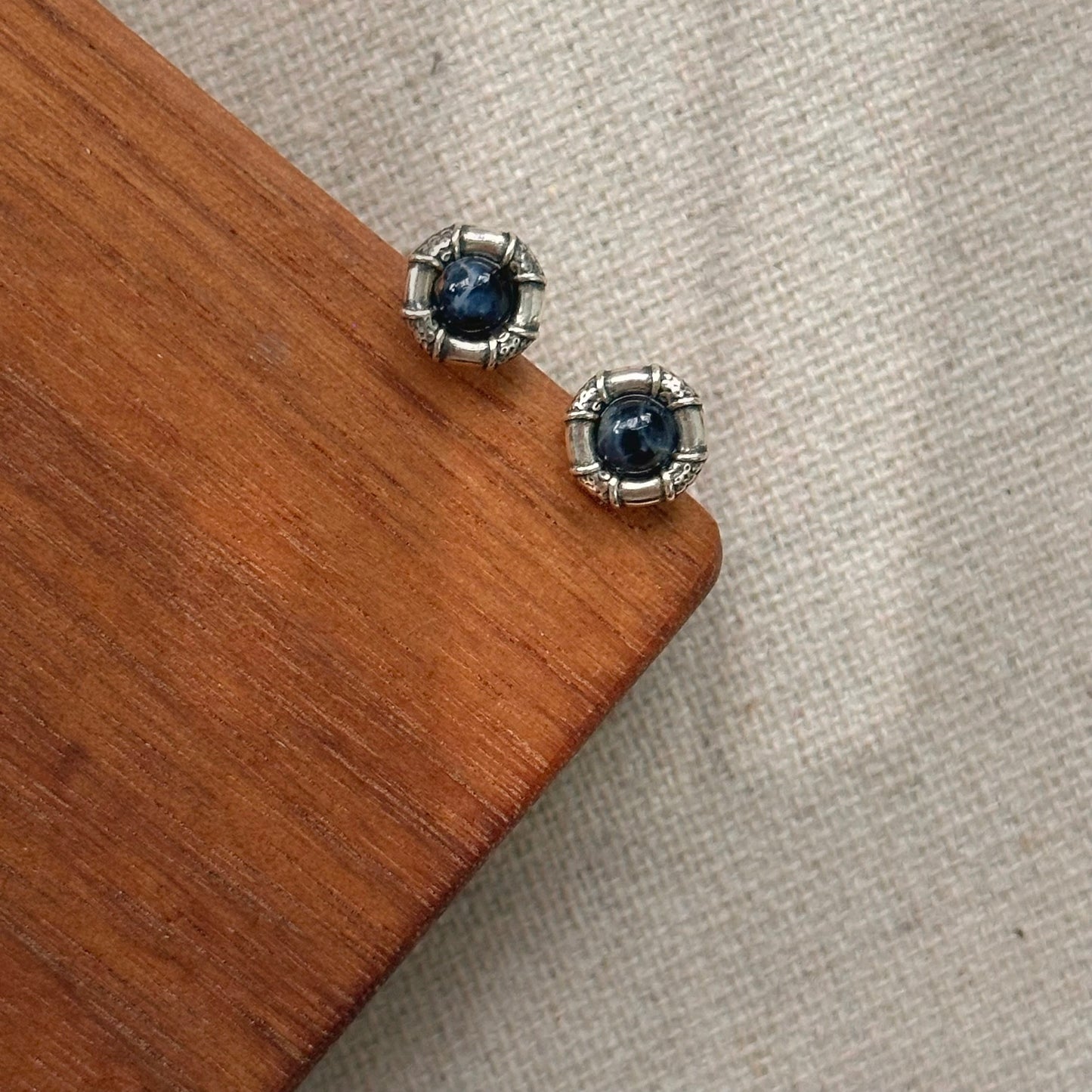 Pietersite Sterling Silver Ear Stud