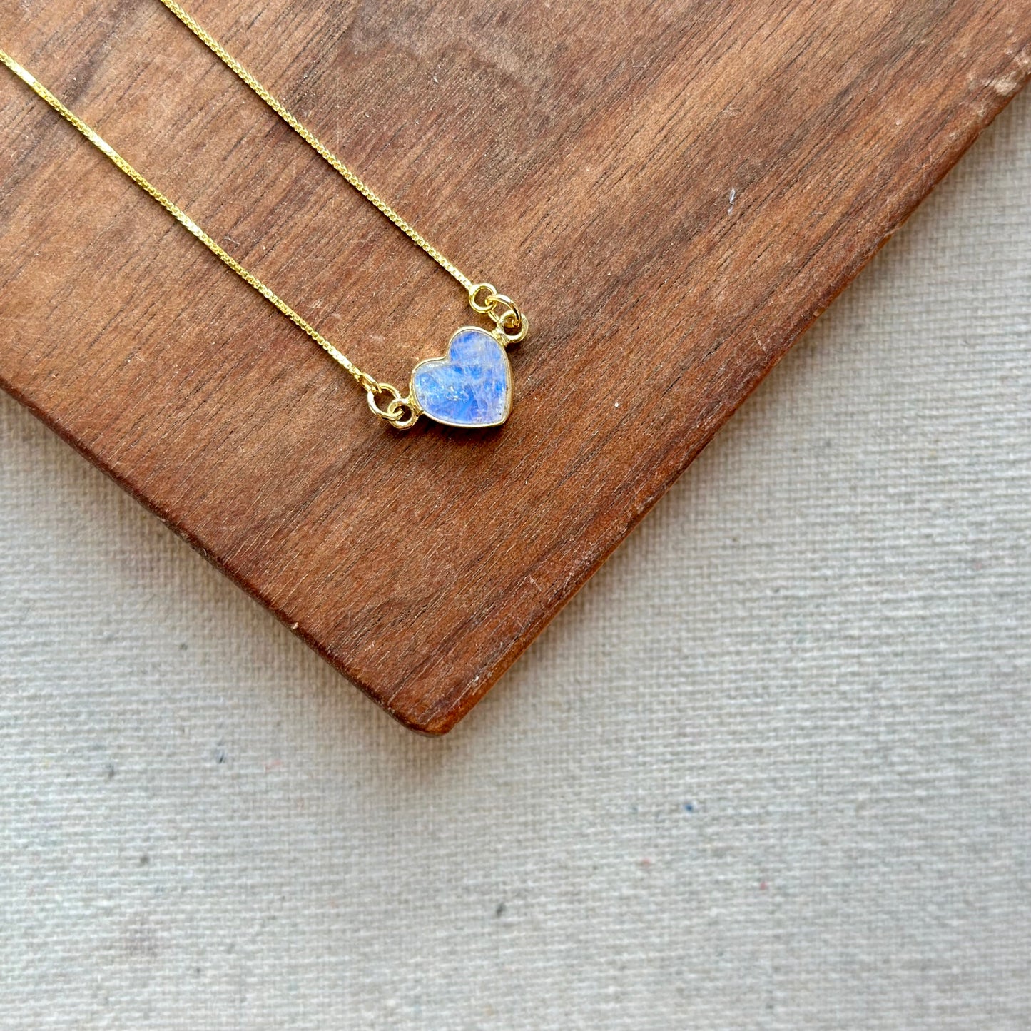 Moonstone Heart Gold-plated Sterling Necklace