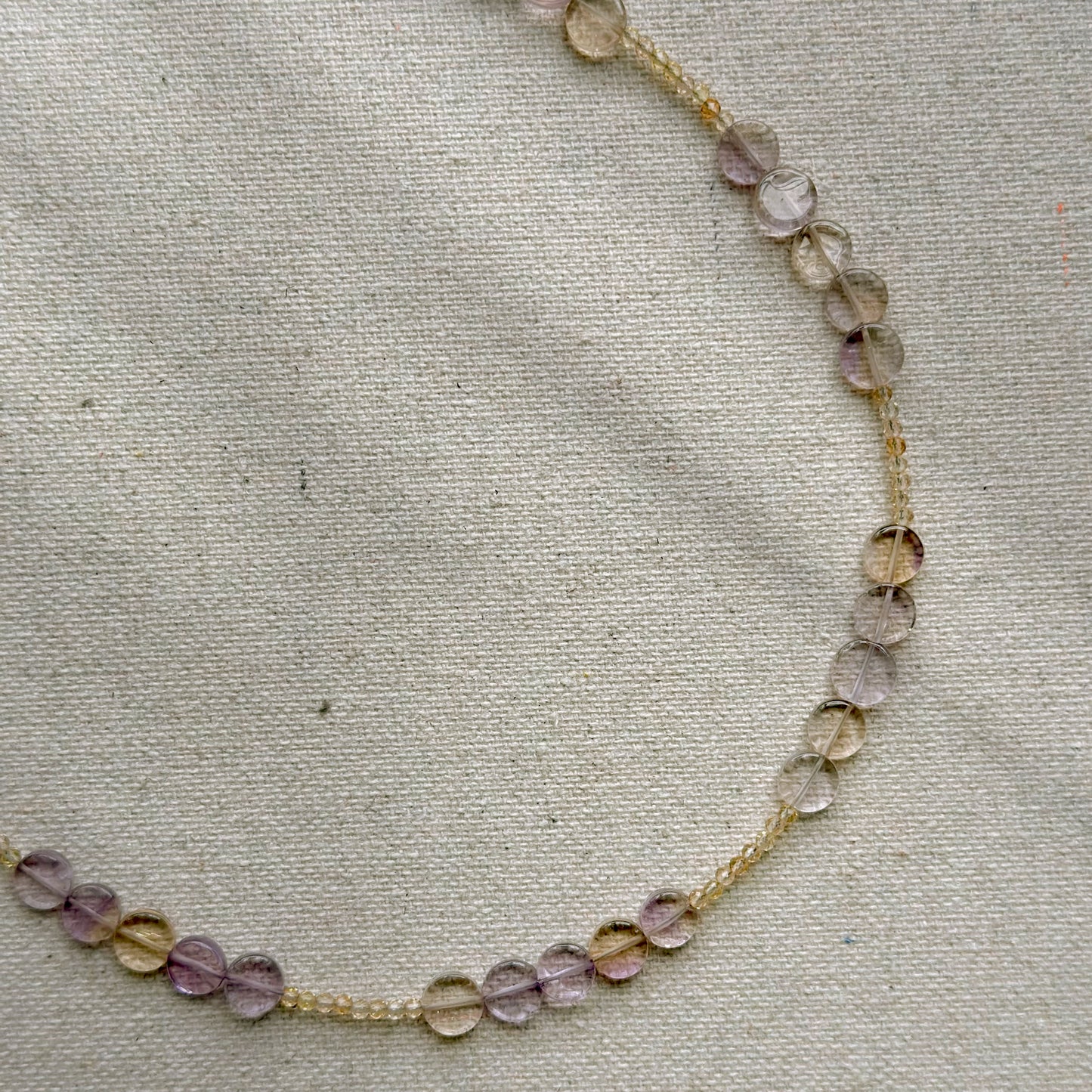 Ametrine And Citrine Beaded Choker Necklace