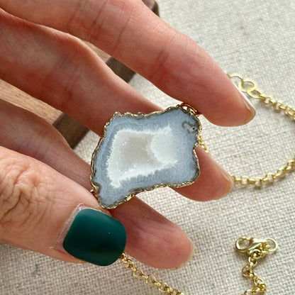 White Agate Adjustable Gold-plated Sterling Silver Bracelet