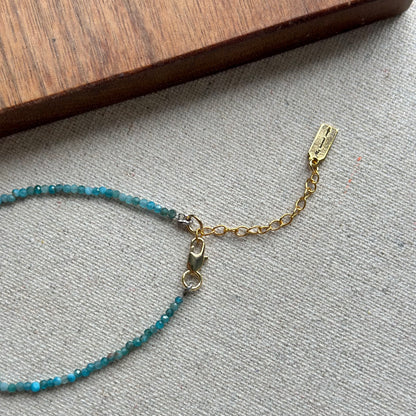 Apatite And Druzy Beaded Bracelet