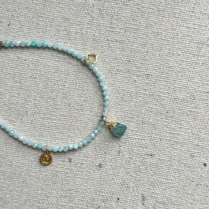 Amazonite Beaded And Apatite Bracelet