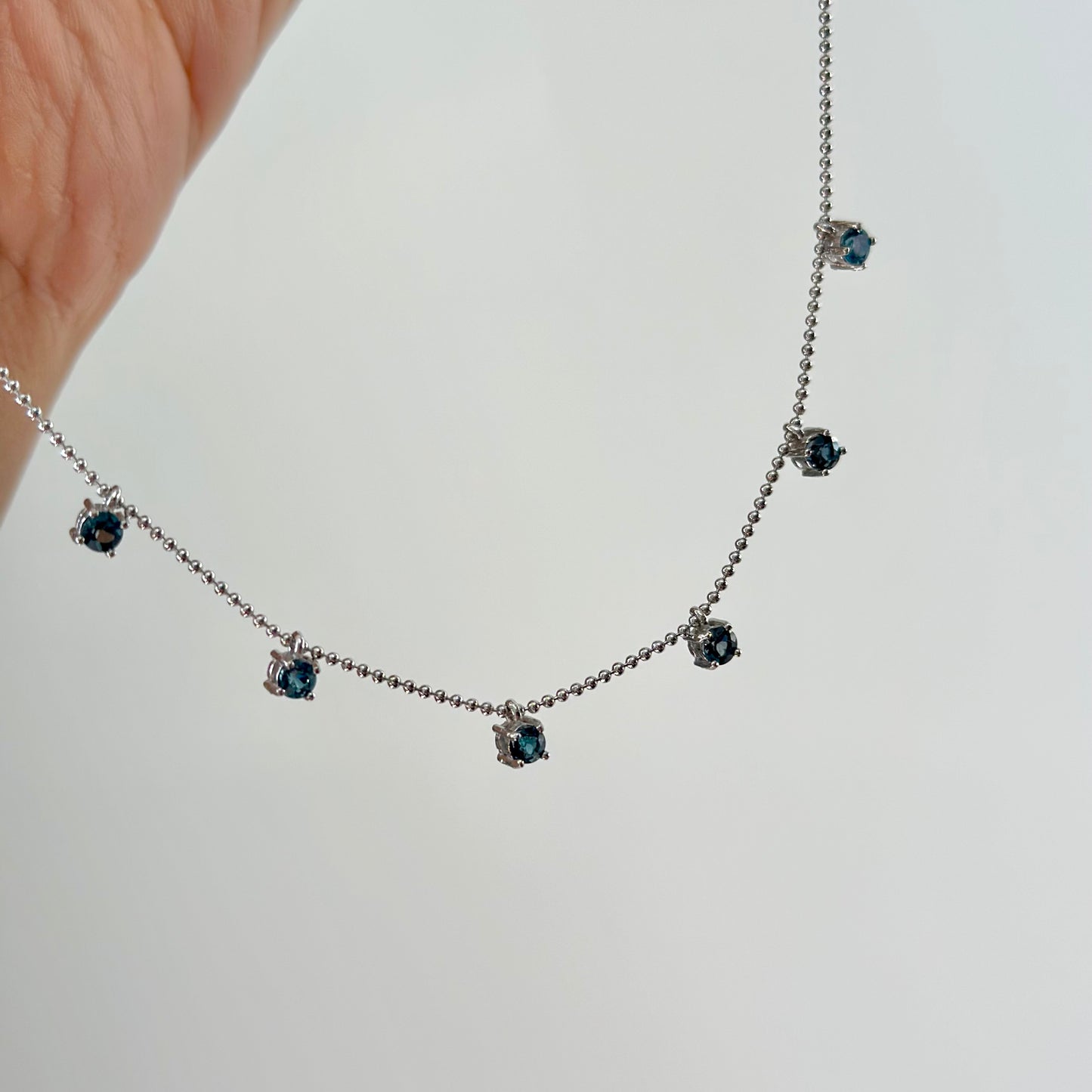 Topaz Dangling Sterling Silver Necklace