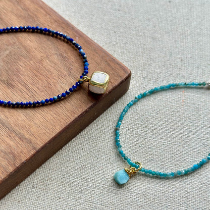 Lapis And Howlite Beaded Bracelet