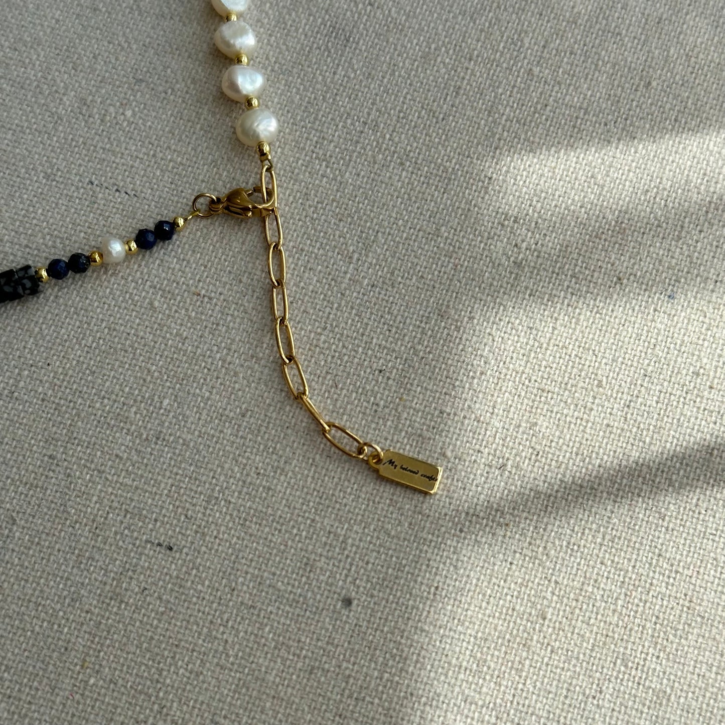 Dalmatian Jasper Mixed Lapis And Freshwater Pearl Beaded Necklace