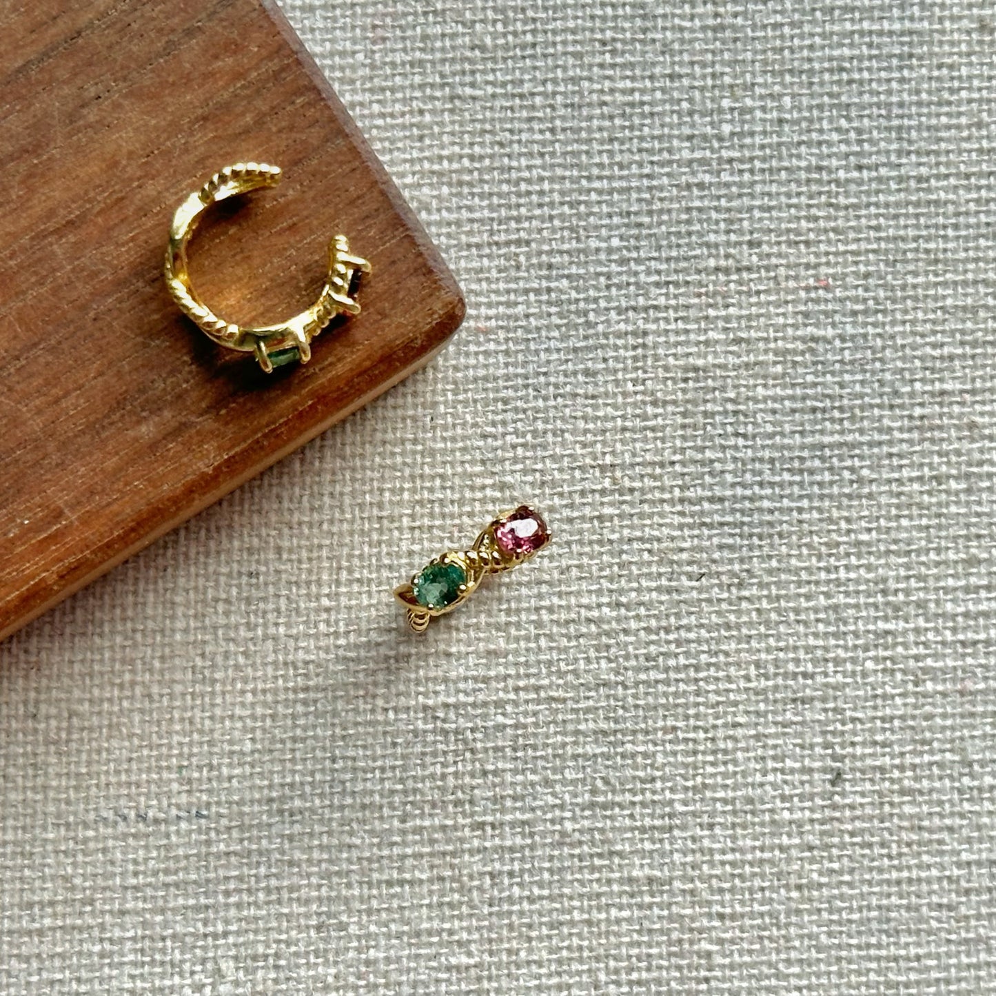 Mixed Tourmaline Gold-plated Ear Cuff