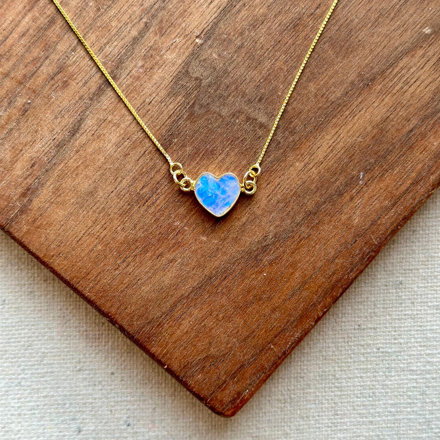 Moonstone Heart Gold-plated Sterling Necklace