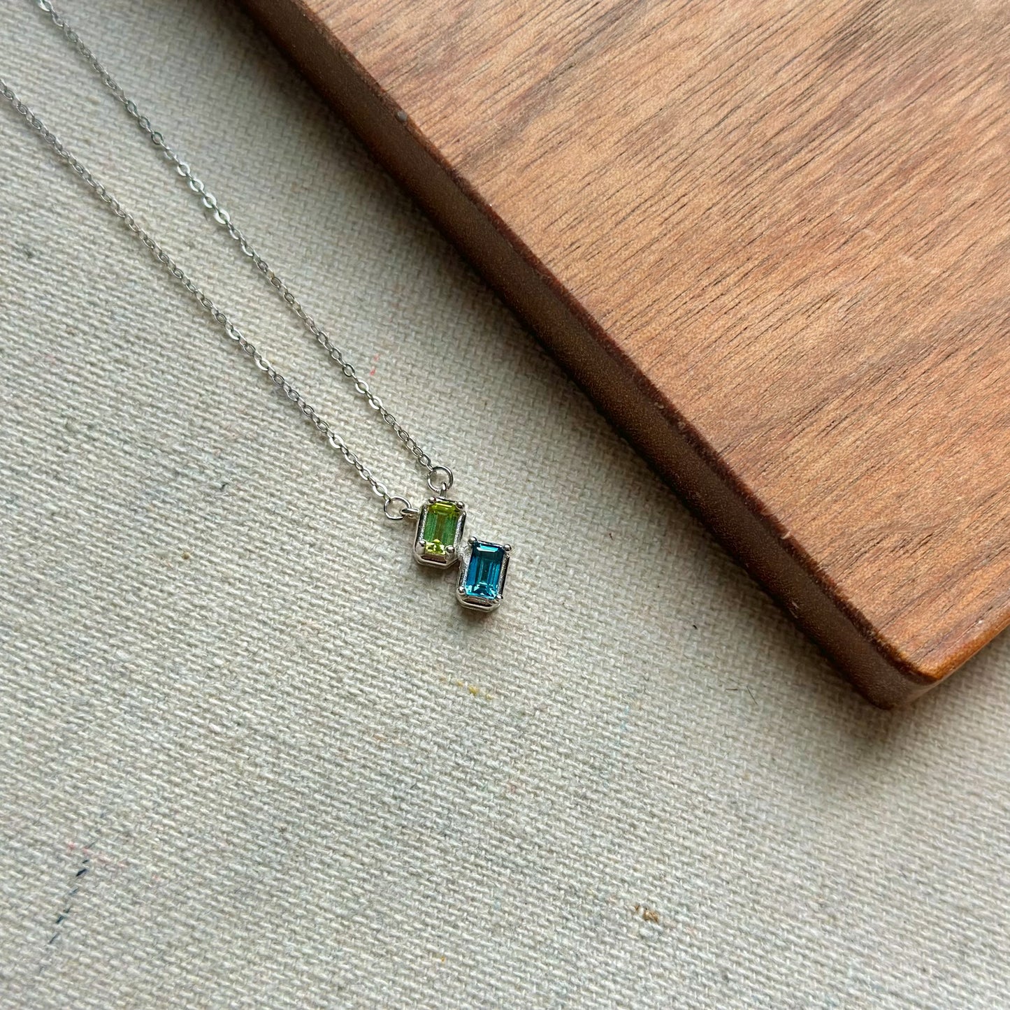 Peridot And Topaz Sterling Silver Necklace