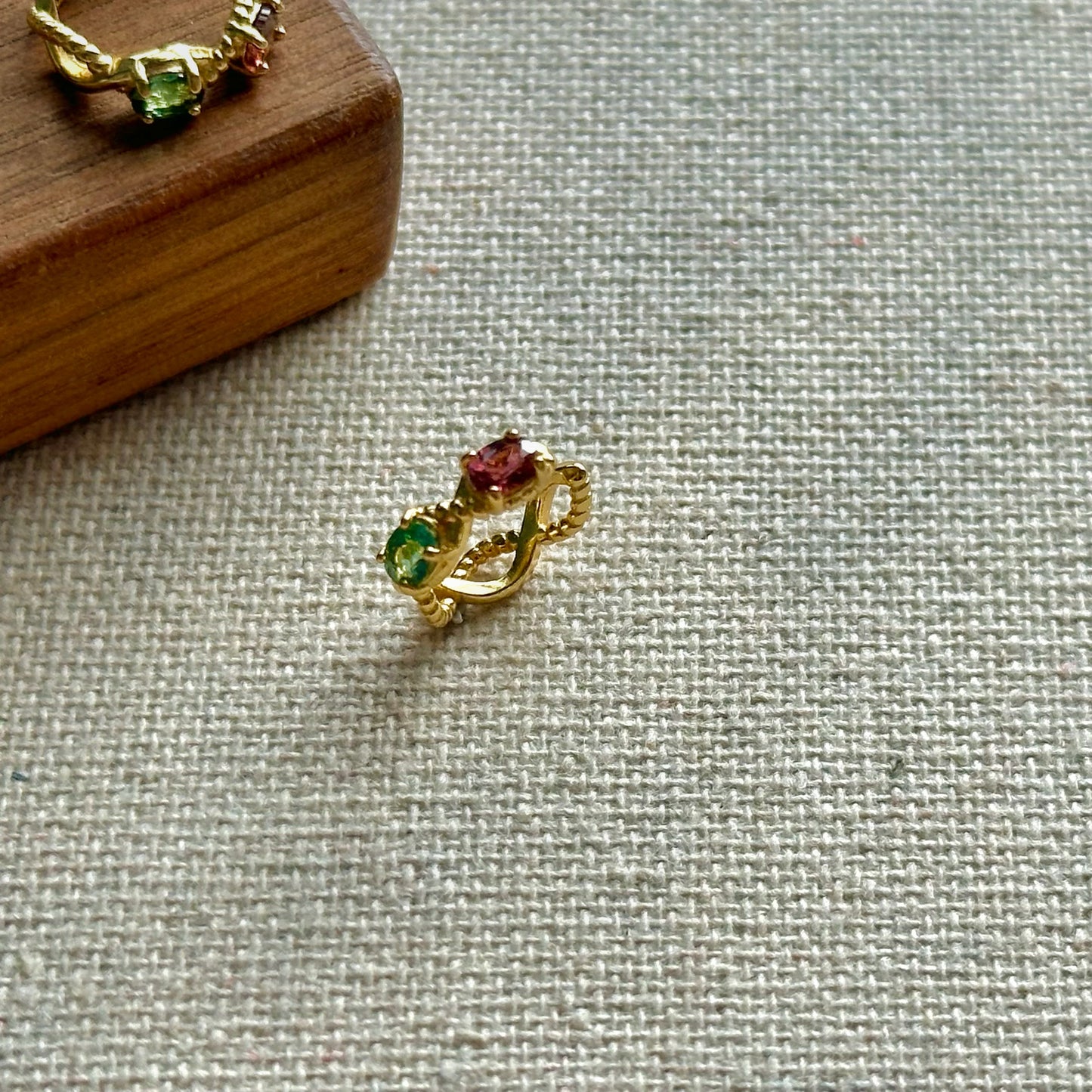 Mixed Tourmaline Gold-plated Ear Cuff