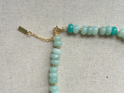 Amazonite And Baroque Freshwater Pearl Beaded Choker Necklace