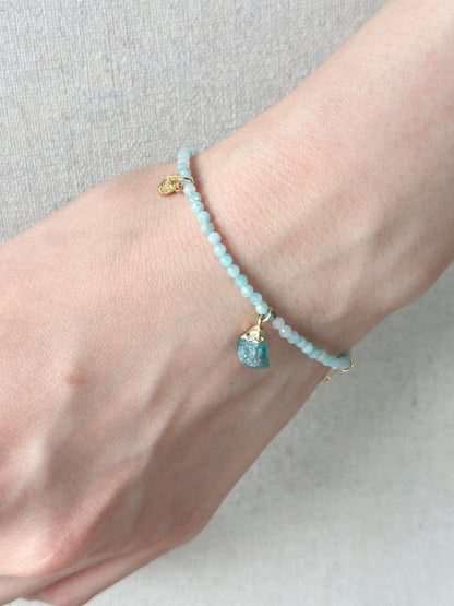 Amazonite Beaded And Apatite Bracelet