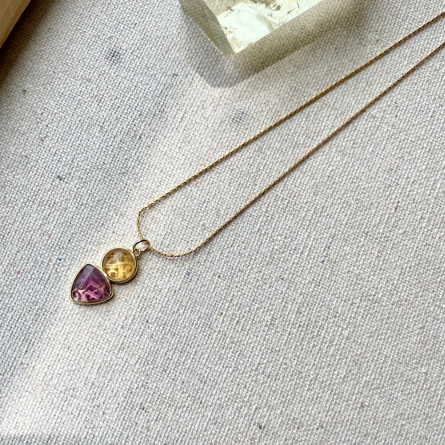 Citrine And Amethyst 14k Gold-filled Necklace