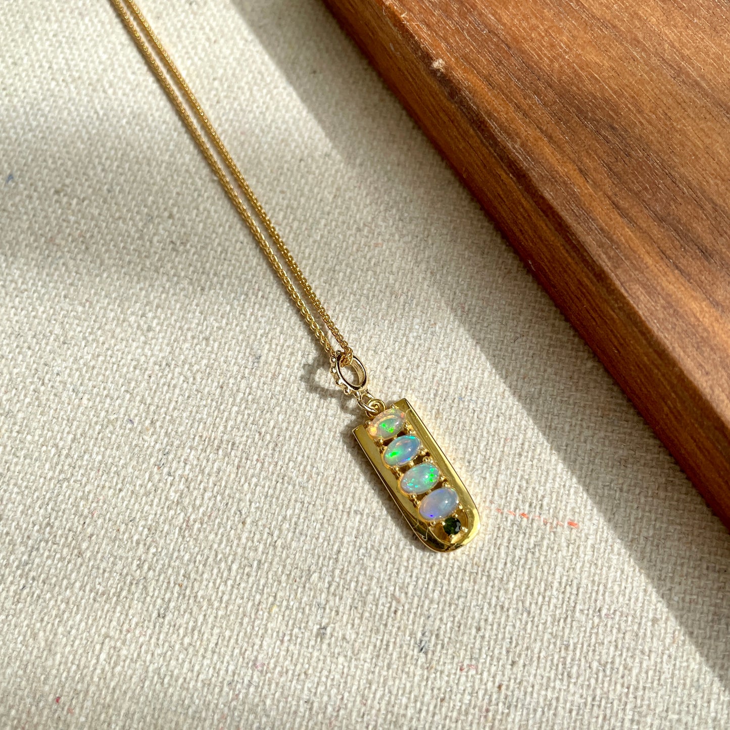 Opal And Tourmaline 14k Gold-filled Necklace