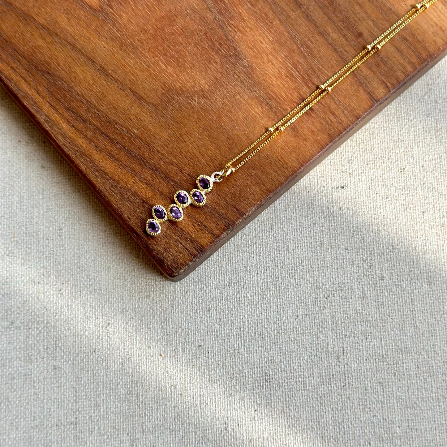 Amethyst Two Tone Gold-plated Sterling Silver Necklace