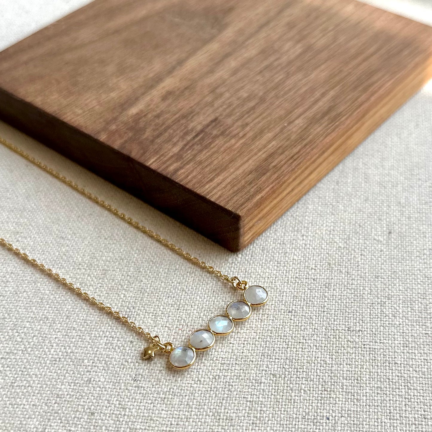 Moonstones In Star Gold-plated Necklace