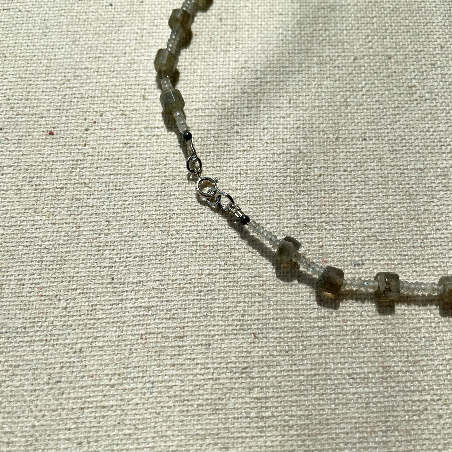 Labradorite And Moonstone Beaded Necklace